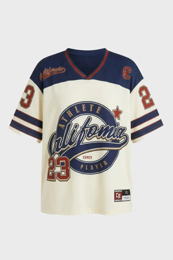 Los Angeles No.23 V-Neck Sports Jersey | Y2K Retro Hip Hop Tee