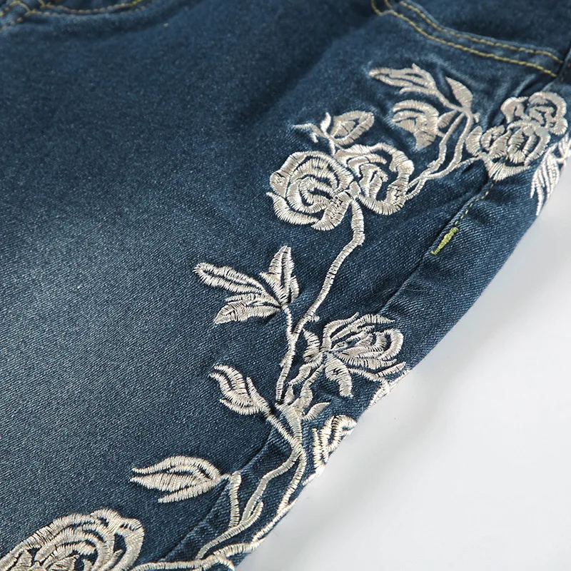 Y2K Floral Embroidered Flared Jeans - Image 6