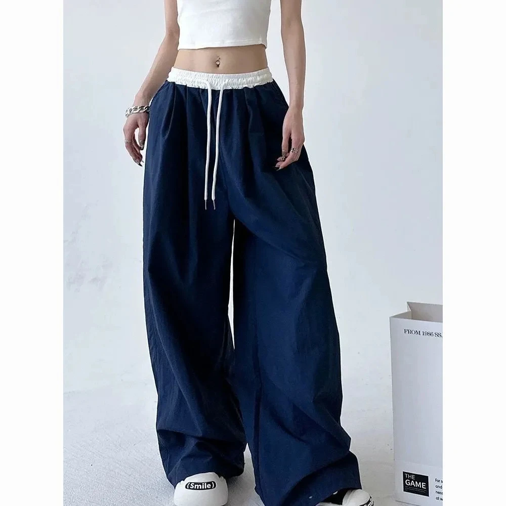 High Street Women's Wide Leg Pants Drawstring Y2K alternate view by Vexlyne