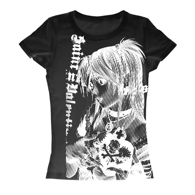 Y2K Anime Crop Tee | Harajuku Vintage Top - Image 6
