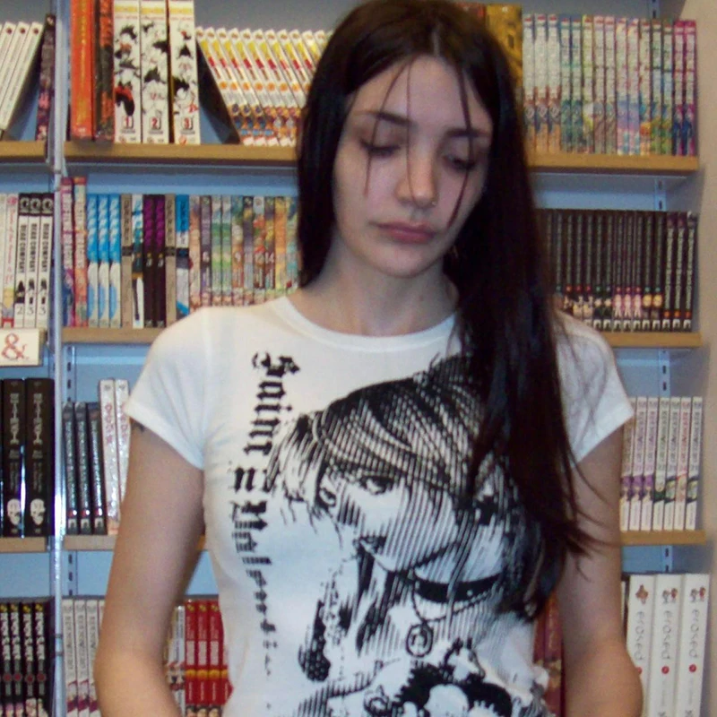 Y2K Anime Crop Tee | Harajuku Vintage Top - Image 4