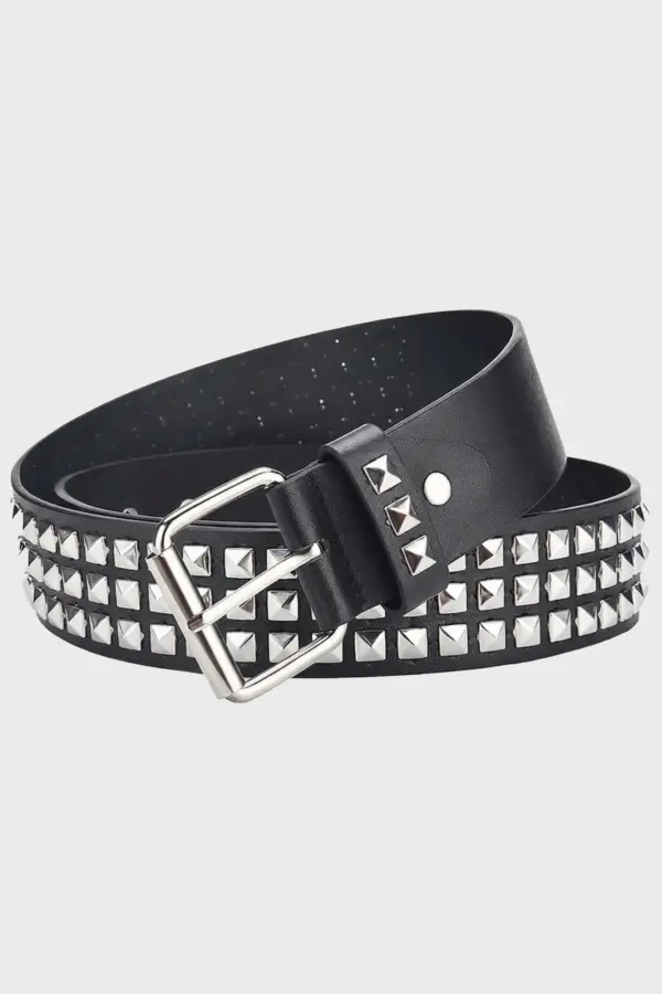 Punk Pyramid Rivet Belt | Y2K Metal Studded Jeans Belt