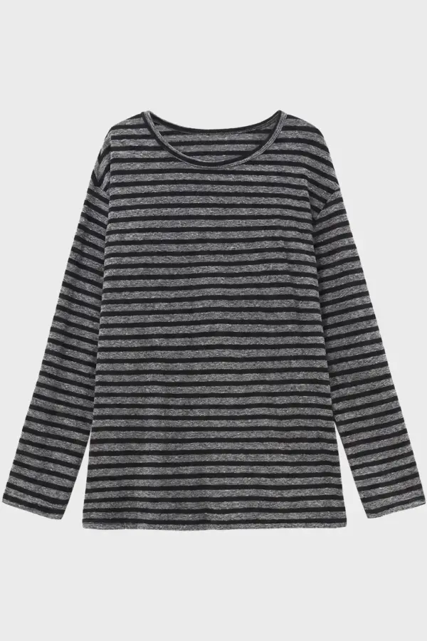 Harajuku Striped Oversized Long Sleeve Tee | Y2K Casual Streetwear Top