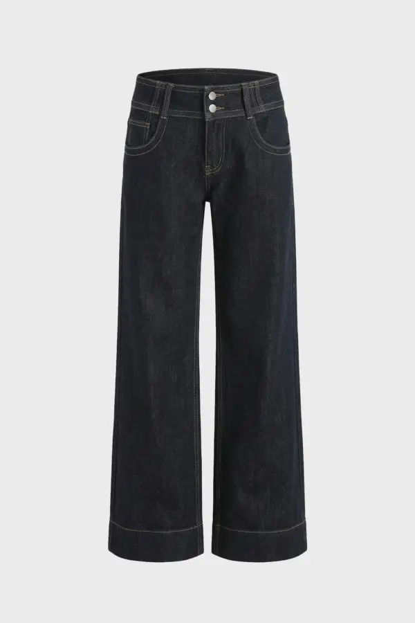 Y2K Loose Wide-Leg Jeans | Retro Low Waist Streetwear