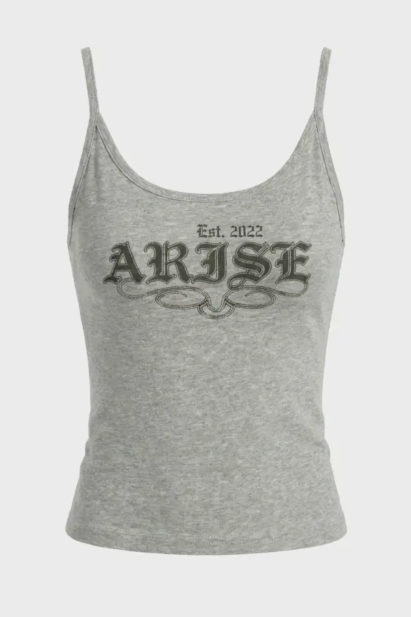 Y2K Letter Print Tank Top | Grunge Aesthetic Sleeveless Cami