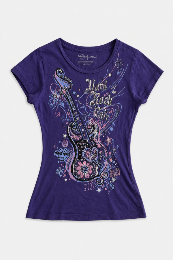 Women's Y2K Grunge Purple Print T-Shirt