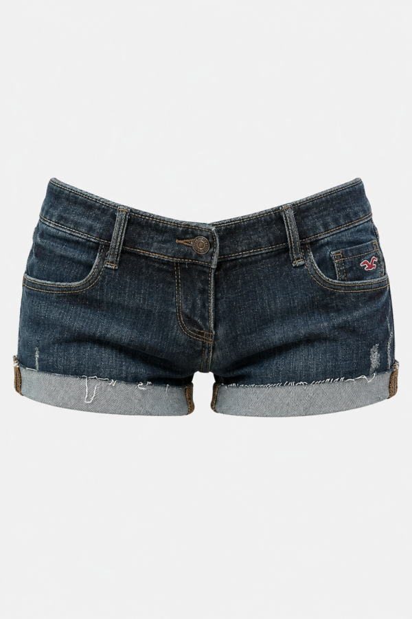 Y2K Deep Blue High Waist Denim Shorts